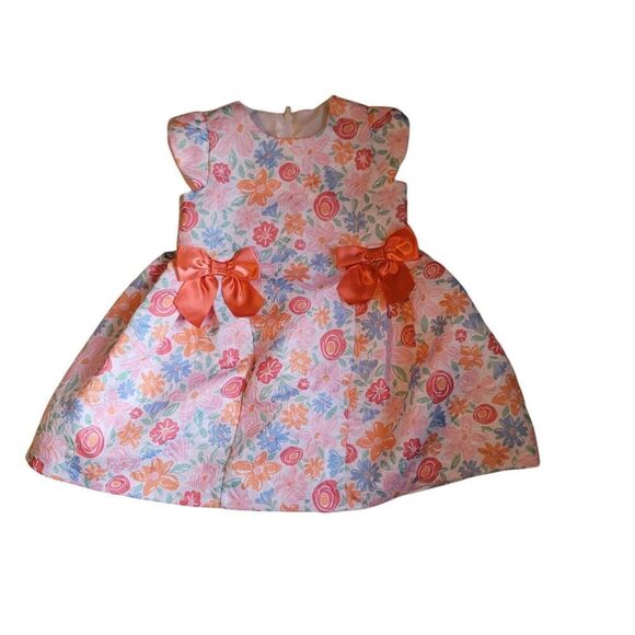 Bonnie Jean Pink Floral Print Dress Size 18M - Picture 2 of 4